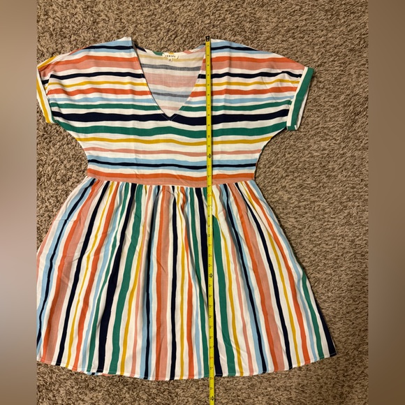 JODIFL Multicolor Striped V-Neck Dress - Picture 15 of 16